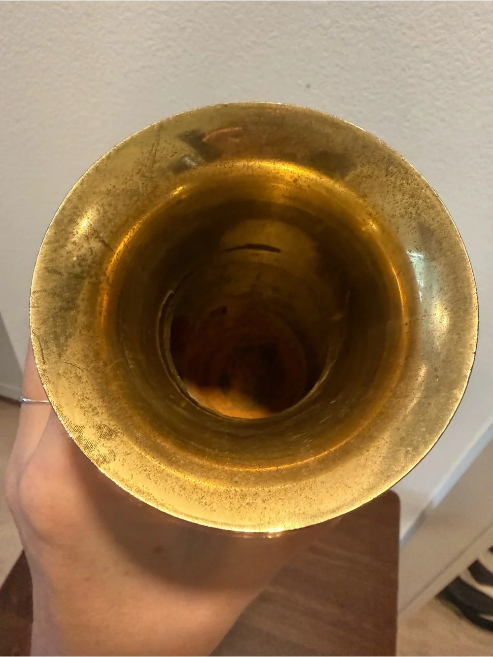 Vintage Brass Spiral Vase Made in India 7” Hollywood Regency